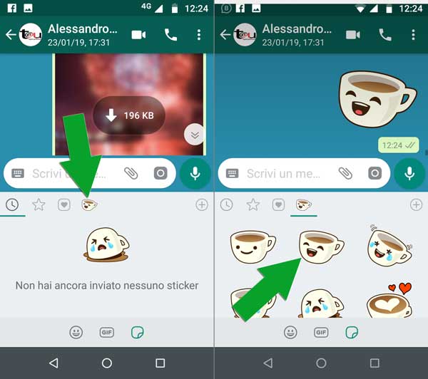 sticker per whatsapp - come inviare adesivi
