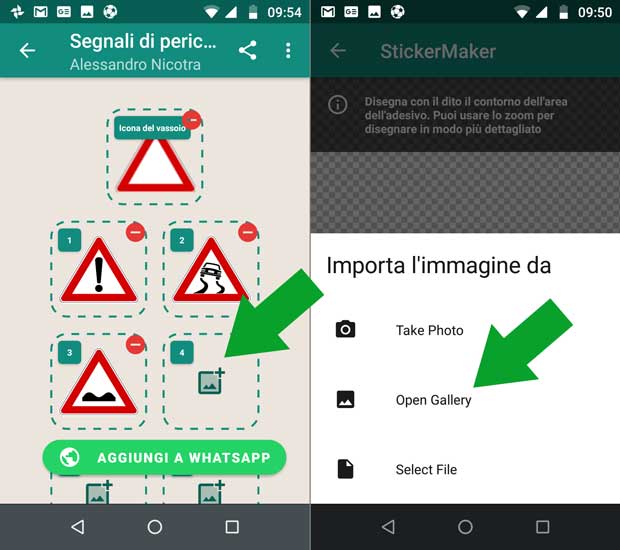 caricare adesivi su WhatsApp con Sticker Maker - aggiungi immagini