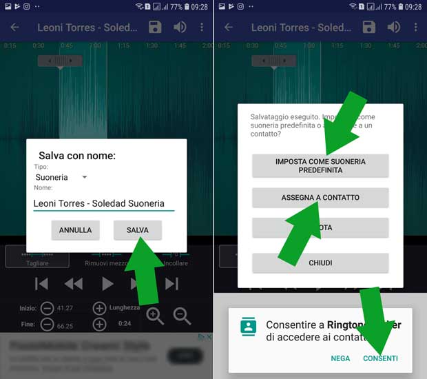 Ringtone maker - salva e assegna suoneria