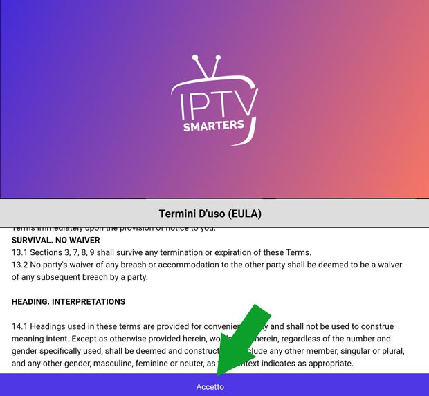IPTV smarters android - prima apertura app
