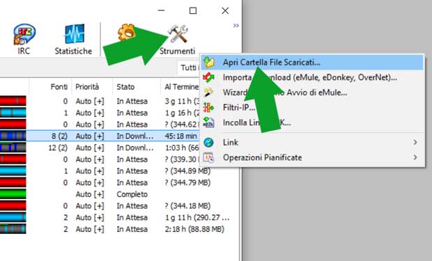 apri cartella file scaricati