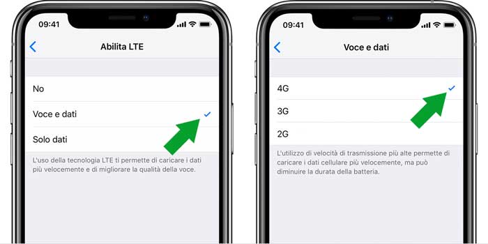 VoLTE su iPhone